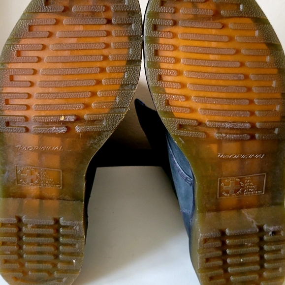 Dr Martens Green And Navy Blue. Leather Boots Woman's 11 or Men's 9 - Picture 11 of 13
